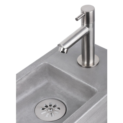 Differnz Force fonteinset – 40x22x8 cm – beton grijs – rechte mat chromen kraan