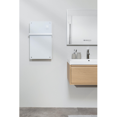 Eurom Alutherm panneau - 81,5x43,8cm - IP24 - 1200watt - wifi - mural - Vertical - métal/verre - blanc