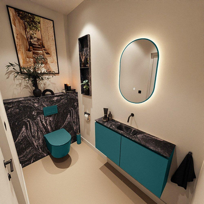MONDIAZ TURE-DLUX 100cm toiletmeubel Smag. EDEN wastafel Lava positie midden. Zonder kraangat.