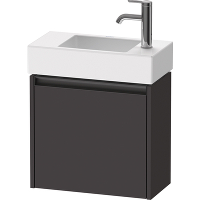 Duravit Ketho.2 Wastafelonderbouwkast - met 1 deur - 48.4x23.8x44cm rechts - met greep antraciet - grafiet supermat