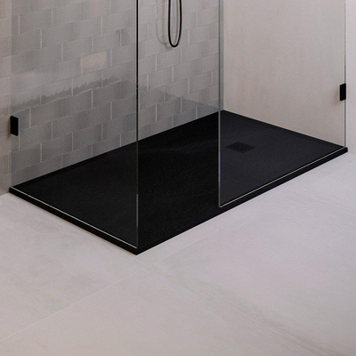 BRAUER Asteroid Douchebak 90x180 incl. antislip en antibacterieel mineraalmarmer mat zwart