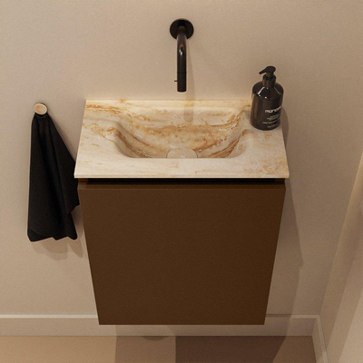 MONDIAZ TURE-DLUX 40cm toiletmeubel Rust. EDEN wastafel Frappe positie midden. Zonder kraangat.