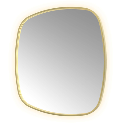 Hotbath &MORE Miroir dans cadre en aluminium / contour incl. LED direct & indirect. chauffage de miroir. changement de couleur. dimmable. sans points lumineux. avec télécommande BBP Laiton brossé PVD