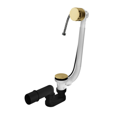 Hotbath Mate trop-plein de baignoire rallongé avec combinaison de remplissage laiton brossé PVD