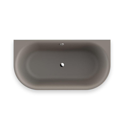 Plieger Kansas Baignoire semi-autoportante - 155x80x60cm - avec arrivée d'eau - avec garniture de vidage et trop-plein - avec pieds - acrylique - gris ciment