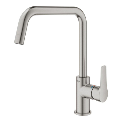 GROHE Eurosmart Robinet de cuisine 1 trou avec bec pivotant haut look acier inoxydable