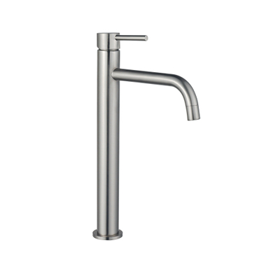 Fortifura Calvi Slim Wastafelkraan - 32cm - verhoogd - opbouw - Geborsteld RVS PVD (RVS)
