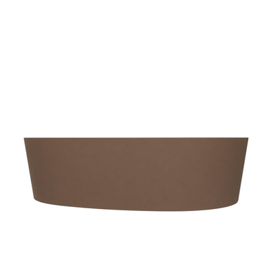 Arcqua Rocker waskom - opbouw - organisch rechts - 50x37cm - mat chocola