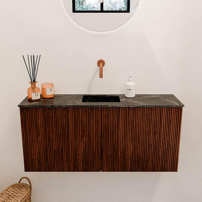 Mondiaz JOYA-DLUX 90cm toiletmeubel - kleur Ruby - Wastafel FAYE positie Midden Zonder kraangat kleur Lava.