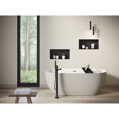 Looox chill baignoire îlot 170x80x60cm acrylique bicolore blanc brillant / gris mat