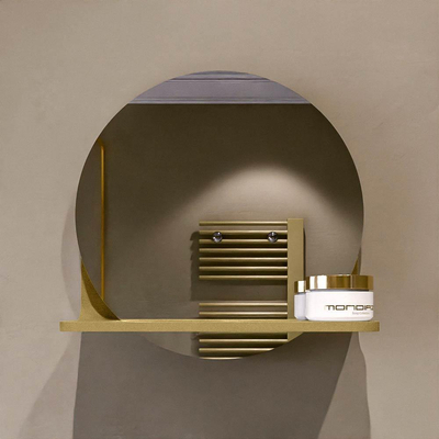 Mondiaz SPOT Miroir de salle de bain - rond 30cm - plan de miroir - couleur Oro