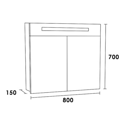 BRAUER 2.0 Armoire de toilette 80x70x15cm 2 portes, éclairage LED intégré 4000K MFC G-Canyon