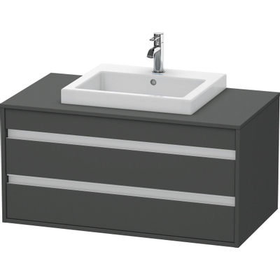 Duravit Ketho Meuble sous-lavabo avec 2 tiroirs l'un sour l'autre pour 1 lavabos encastrable 100x42.6x55cm graphite