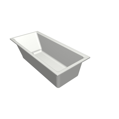 Xens Kristal baignoire à encastrer rectangulaire sans vidange avec trou de trop-plein 250 litres 170x75x48/55cm acrylique blanc
