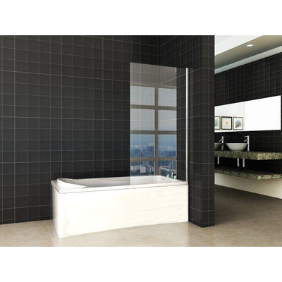 Wiesbaden Tela paroi de baignoire fixe 800 x 1500 x 6 mm verre clair nano/chrome