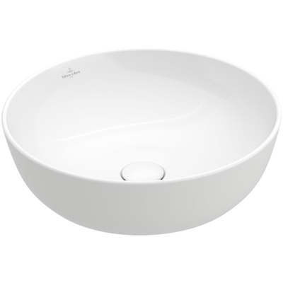Villeroy & Boch Artis opzetwastafel rond - diameter 43x12.5cm - zonder kraangat - zonder overloop - zonder plug - White Alpine (glans wit)