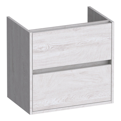 BRAUER Adore wastafelonderkast ondiep - 60x39x55cm - 2 softclose lades - greeploos - 1 sifon uitsparing - Forest Seashell