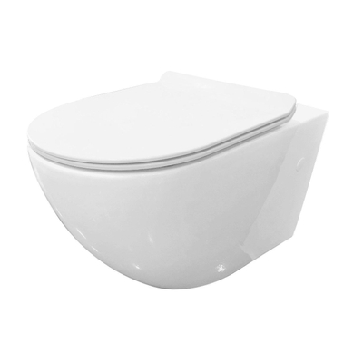 Best Design Morrano WC sans bride avec abattant Blanc brillant