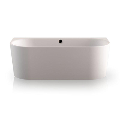 PliegerKansasbad back to wall acryl met waterinlaat180x80x60cminclusief af-en overloopgarnituur chroom en potenmat wit