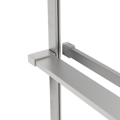 Fortifura Galeria handdoekrek voor inloopdouche - wandmontage / klemt op het glas - 140cm - inkortbaar - geborsteld rvs