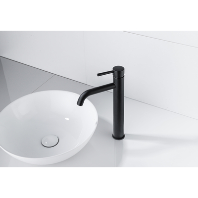 Fortifura Calvi Wastafelkraan - 33.9cm - verhoogd - opbouw - mat zwart SHOWROOMMODEL