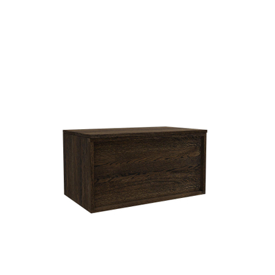 Saniclass Holz Frame Meuble de salle de bain - 80x45x40cm - plan de toilette - sans trous de robinet - 1 tiroirs - Charcoal