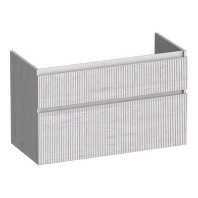 BRAUER Delight Wavy wastafelonderkast 100 2 softclose lades - greeploos - 1 sifon uitsparing - Forest Seashell