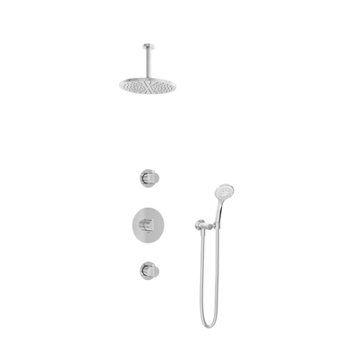 Hotbath Buddy IBS1 Regendoucheset - 2 stopkranen - 15cm plafondarm - 25cm ronde hoofddouche - 3 standen handdouche - hoogglans chroom