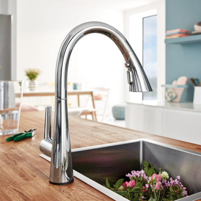 GROHE Zedra Mitigeur de cuisine - bec orientable/extensible - chromé