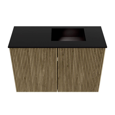 Mondiaz JOYA 60cm toiletmeubel - kleur Dusk - Wastafel FAYE positie Rechts Zonder kraangat kleur Urban.
