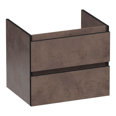 BRAUER Joy Edge wastafelonderkast 60 2 softclose lades - greeploos - 1 sifon uitsparing - Erosion