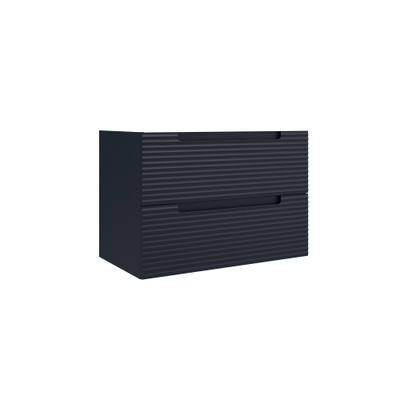 Saniclass Prime Balance Meuble sous lavabo - 80x55x44.9cm - 2 tiroirs - Poignée intégrée - MDF - bleu marine mat