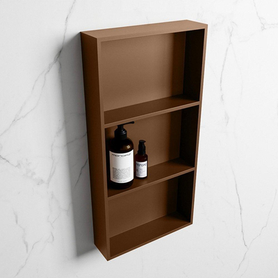 Mondiaz Easy nis 29.5x59.5x8cm voor Inbouw/opbouw 3 open vakken Solid surface Rust/Rust