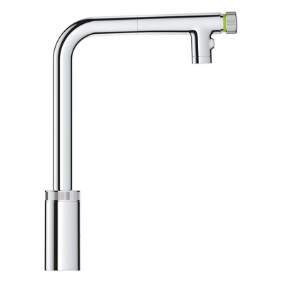 Grohe Minta smartcontrol keukenkraan L-uitloop uittrekbare dual spray chroom