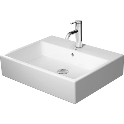 Duravit Vero air Wastafel - geslepen - met kraangat - met overloop - 60x47cm - met wondergliss - inclusief bevestiging - wit