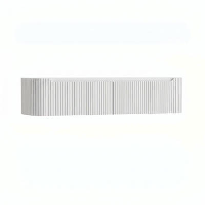 H&R Badmeubelen Juice Wastafelonderkast - 180x45x40cm - afgeronde hoeken - 3D-front - 2 lades - geïntegreerde greep - wit mat