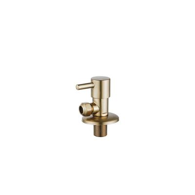 FugaFlow Eccelente Robinet d'arrêt d'angle - coudé - raccord mural 1/2\"" - raccord à compression 3/8\"""" / 10mm pour tuyau - Laiton brossé PVD (Or)"