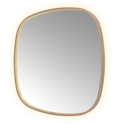 Hotbath &MORE Spiegel in aluminium frame / contour - 80x80cm - inclusief direct & indirect LED - spiegelverwarming - color changing - dimbaar - dottless - met afstandsbediening - PVD - geborsteld koper