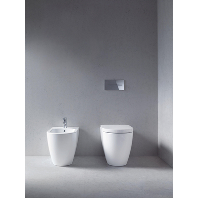 Duravit ME by Starck Bidet sur pied 37x60cm avec trou de robinet et trop-plein blanc