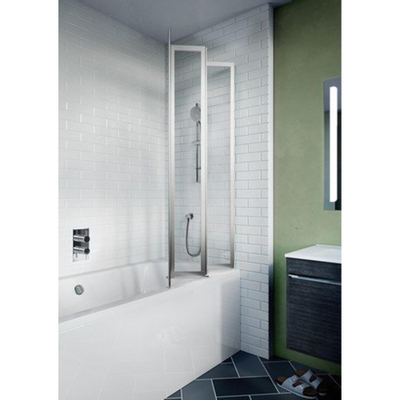 Crosswater Kai Pare-baignoire 82x150.2cm en 4 parties pliantes gauche verre de sécurité 4mm aluminium argenté