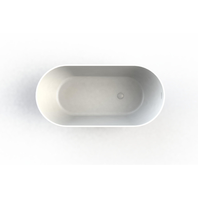 Arcqua Cusco baignoire îlot 155x75x55cm marbre de synthèse blanc mat