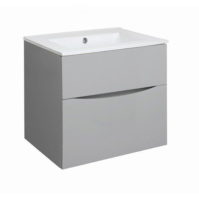 Crosswater Glide II Ensemble de meuble - 60x45x52cm - 2 tiroirs - sans poignées - Storm Grey - lavabo Ice White