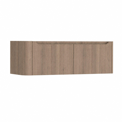 H&R Badmeubelen Juice Meuble sous lavabo - 120x45x40cm - angle gauche arrondi - 2 tiroirs - poignée intégrée - charleston
