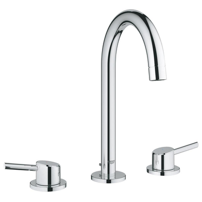 GROHE Concetto wastafelkraan - hoog - 3-gats - tweegreeps - met trekwaste - chroom