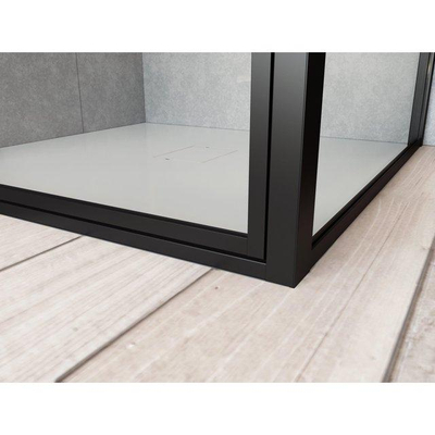 FugaFlow Efficiente Vetro Paroi latérale 100x200cm verre de sécurité anticalcaire cadre Lines extérieur Noir mat