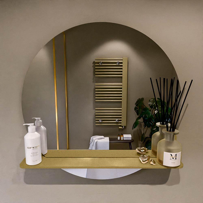 Mondiaz SPOT miroir – Ø 70 cm – avec tablette – Oro (sable)