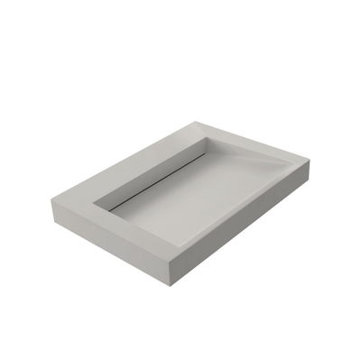 Thebalux Type Glacier Vasque 60x46x8cm sans trou de robinet 1 vasque rectangulaire Solid Surface Gris mat