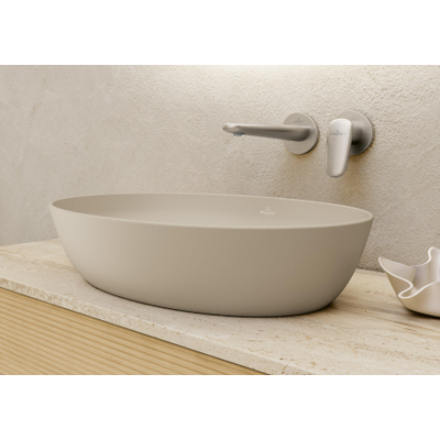 Villeroy & Boch Artis opzetwastafel - 61x41cm ovaal - zonder kraangat CeramicPlus - almond (beige)