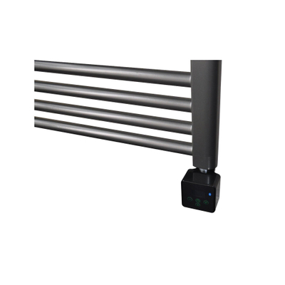 Sanicare electrische design radiator 172 x 45 cm. Gun metal met BLUETOOTH thermostaat zwart (linksonder)