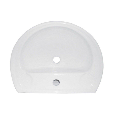 Go by Van Marcke Atlas Lavabo 50x41 cm porcelaine blanc avec trou de robinet traversant sécurité de trop-plein pour tout type de robinet